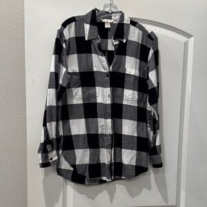 H&M Monochrome Checkered Shirt